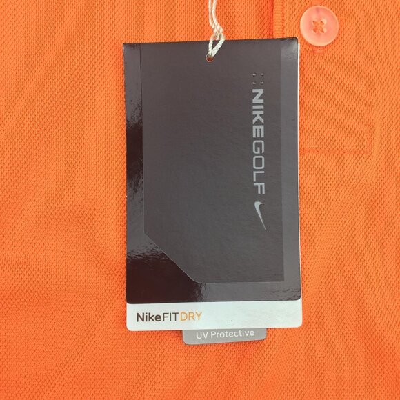 Nike Golf Mens Fit Dry Orange Polo Shirt UV Protective 128898-835 Size XXL - Picture 8 of 10